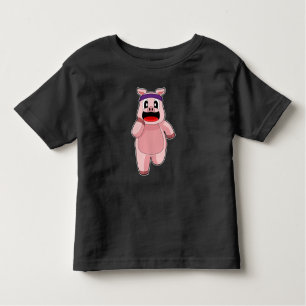 Pig Runner Running Sports Toddler T-Shirt
