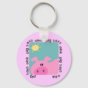 Pig Says Oink Tshirts and Gifts Key Ring