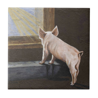 Pig Shadow Ceramic Tile