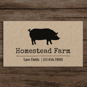 Pig Silhouette Business Card