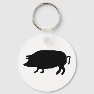 Pig Silhouette Key Ring
