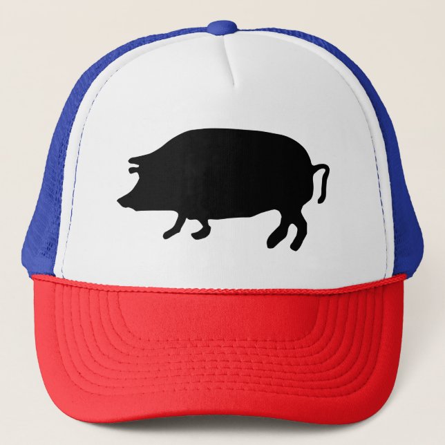 Pig Silhouette Trucker Hat (Front)