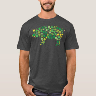 Pig Silhouette With Shamrocks St Patrick's Day Pre T-Shirt