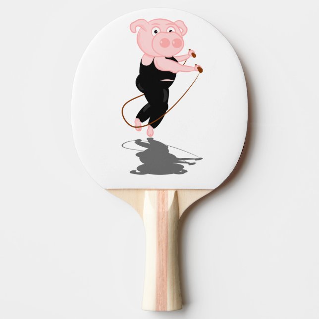 Pig Skipping Ping Pong Paddle (Front)