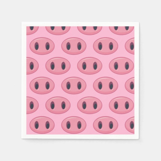 Pig Snout Birthday Party Pink Funny Napkin (Front)