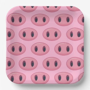 Pig Snout Birthday Party Pink Funny Paper Plate