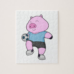 Pig Soccer player Soccer Jigsaw Puzzle