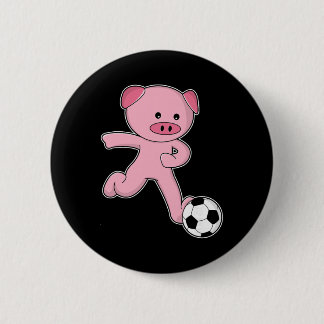 Pig Soccer Player Soccer Sports  6 Cm Round Badge