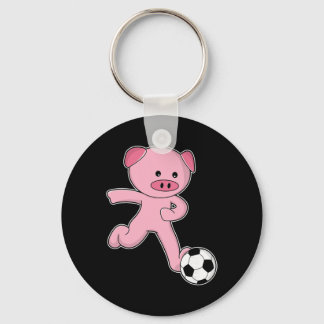 Pig Soccer Player Soccer Sports  Key Ring