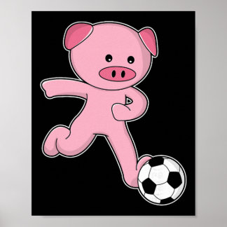 Pig Soccer Player Soccer Sports  Poster