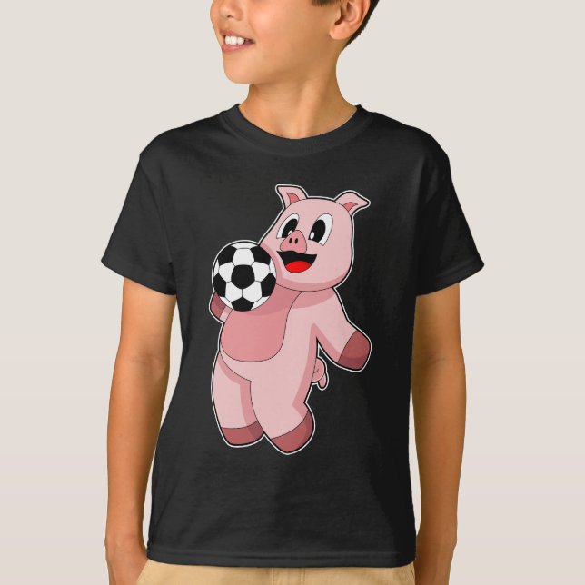 Pig Soccer player Soccer T-Shirt (Front)