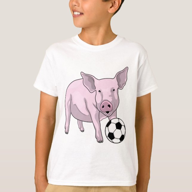 Pig Soccer player Soccer T-Shirt (Front)