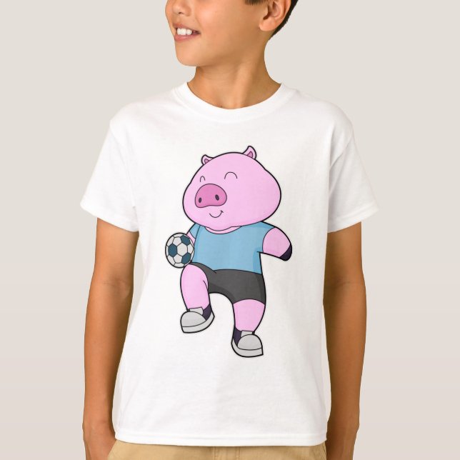 Pig Soccer player Soccer T-Shirt (Front)