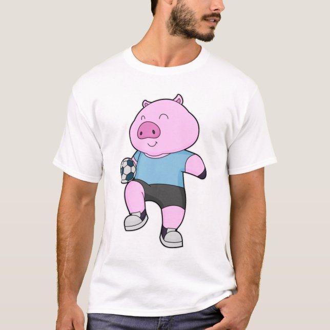 Pig Soccer player Soccer T-Shirt (Front)
