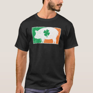Pig St Patrick's Day Irish Flag C Distressed T-Shirt
