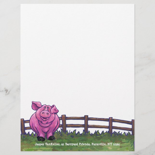 Pig Stationery Custom Letterhead (Front)