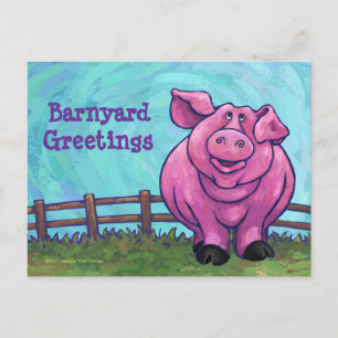 Pig Stationery Postcard