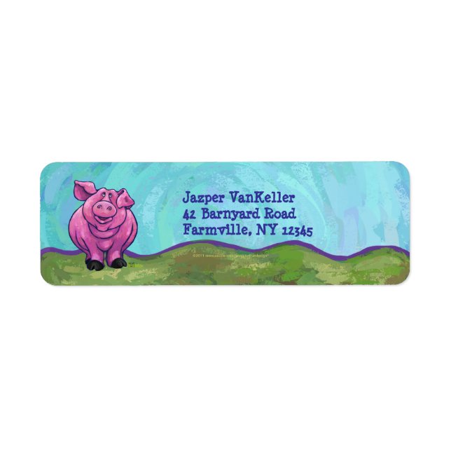 Pig Stationery Return Address Label (Front)