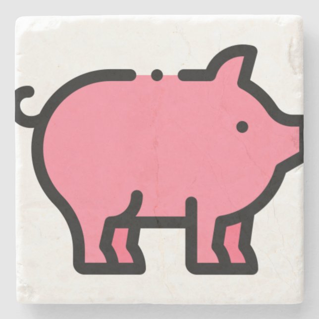 Pig Stone Coaster (Front)