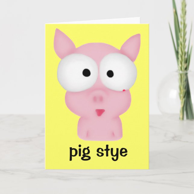 Pig Stye Greeting Card (Front)