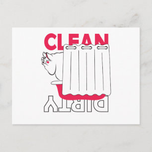 pig taking bath - Clean or Dirty Postcard