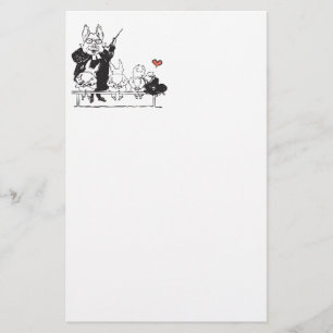 pig teacher with students stationery