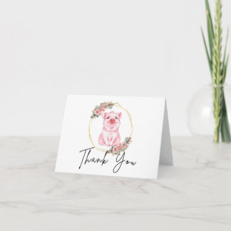 Pig Thank You Card