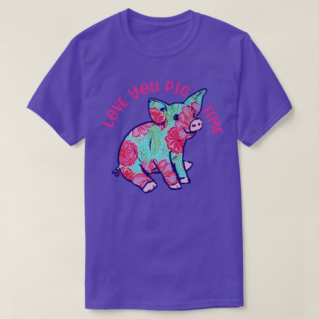 pig time Funny Flower Pig apparel Premium  T-Shirt (Design Front)