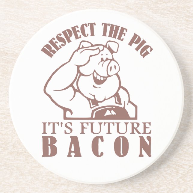 PIG TO BACON custom colour coaster (Front)
