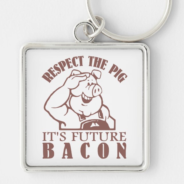 PIG TO BACON custom colour key chain (Front)