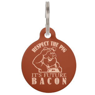 PIG TO BACON custom colour pet tag