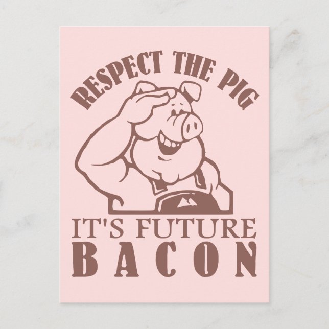 PIG TO BACON custom colour postcard (Front)