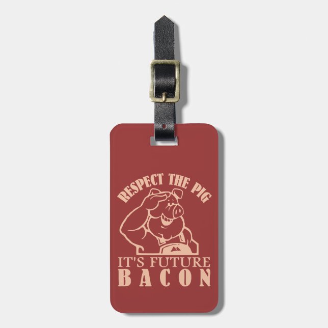 PIG TO BACON custom luggage tag (Front Vertical)