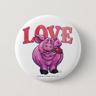 Pig Valentine's Day 6 Cm Round Badge
