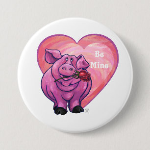 Pig Valentine's Day 7.5 Cm Round Badge