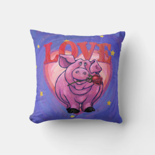 Pig Valentine's Day Cushion