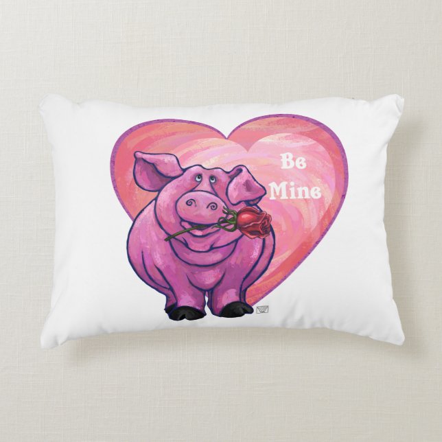 Pig Valentine's Day Decorative Cushion (Front)