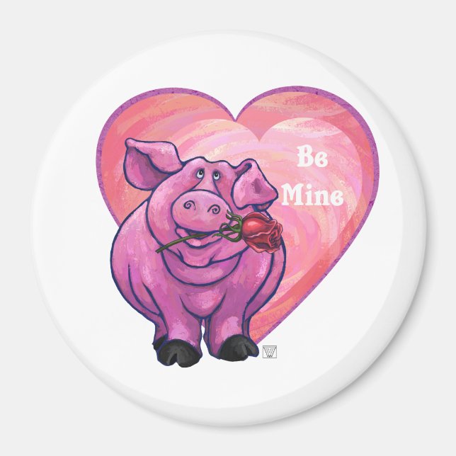 Pig Valentine's Day Magnet (Front)