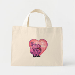 Pig Valentine's Day Mini Tote Bag