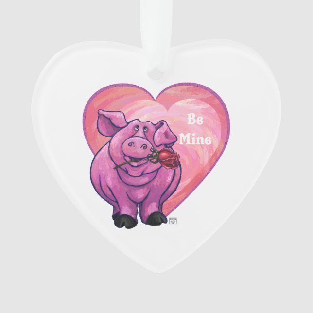 Pig Valentine's Day Ornament (Front)