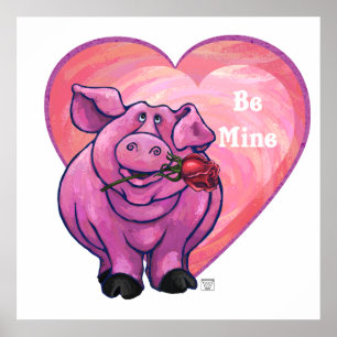 Pig Valentine's Day Poster