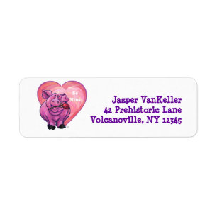 Pig Valentine's Day Return Address Label