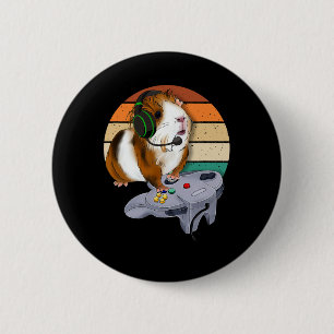 Pig Video Game Wildlife Animal Gift Guinea Pig Gam 6 Cm Round Badge