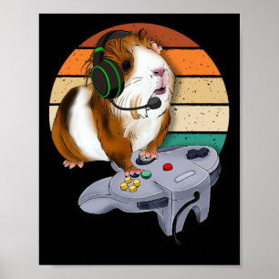 Pig Video Game Wildlife Animal Gift Guinea Pig Gam Poster
