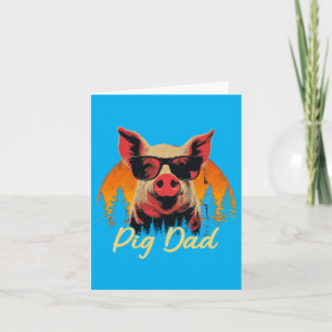 Pig Vintage Fathers Day Animal Lover Men Women Card