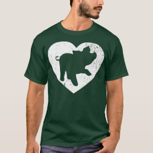 Pig Vintage White Heart Animal Lover Valentines Da T-Shirt