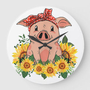 Pig Wall Clock Art Home Decor Pig Decor