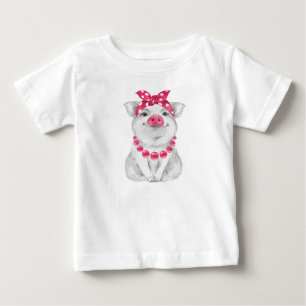 Pig wearing bandanna baby T-Shirt