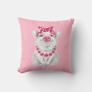 Pig wearing bandanna cushion