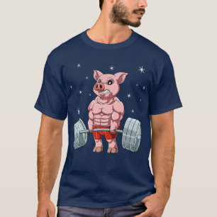 Pig Weightlifting Fitness Gym For A Animal Lover P T-Shirt